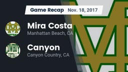 Recap: Mira Costa  vs. Canyon  2017