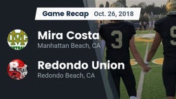 Recap: Mira Costa  vs. Redondo Union  2018