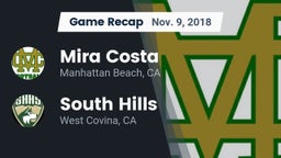 Recap: Mira Costa  vs. South Hills  2018