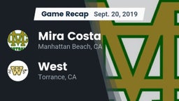 Recap: Mira Costa  vs. West  2019