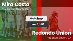 Matchup: Mira Costa High vs. Redondo Union  2019