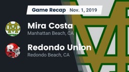 Recap: Mira Costa  vs. Redondo Union  2019