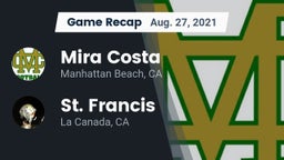 Recap: Mira Costa  vs. St. Francis  2021