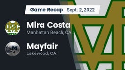 Recap: Mira Costa  vs. Mayfair  2022