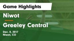 Niwot  vs Greeley Central  Game Highlights - Dec. 8, 2017