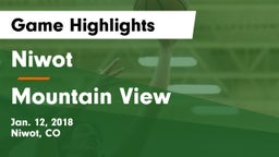 Niwot  vs Mountain View  Game Highlights - Jan. 12, 2018