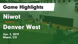 Niwot  vs Denver West  Game Highlights - Jan. 3, 2019