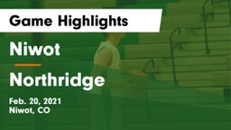 Niwot  vs Northridge  Game Highlights - Feb. 20, 2021