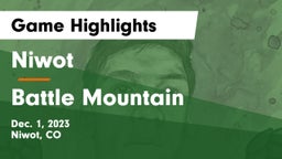 Niwot  vs Battle Mountain  Game Highlights - Dec. 1, 2023