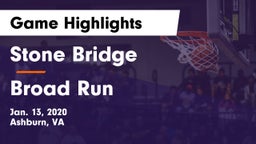 Stone Bridge  vs Broad Run  Game Highlights - Jan. 13, 2020