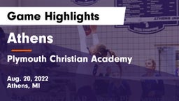 Athens  vs Plymouth Christian Academy  Game Highlights - Aug. 20, 2022