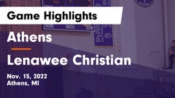 Athens  vs Lenawee Christian  Game Highlights - Nov. 15, 2022