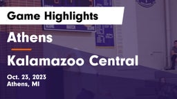 Athens  vs Kalamazoo Central  Game Highlights - Oct. 23, 2023