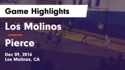 Los Molinos  vs Pierce Game Highlights - Dec 09, 2016