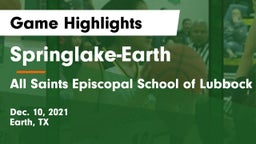 Springlake-Earth  vs All Saints Episcopal School of Lubbock Game Highlights - Dec. 10, 2021