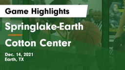 Springlake-Earth  vs Cotton Center Game Highlights - Dec. 14, 2021