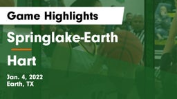 Springlake-Earth  vs Hart  Game Highlights - Jan. 4, 2022