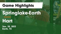 Springlake-Earth  vs Hart  Game Highlights - Jan. 28, 2022