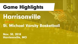 Harrisonville  vs St. Michael Varsity Basketball Game Highlights - Nov. 30, 2018