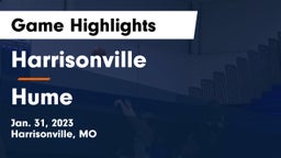 Harrisonville  vs Hume   Game Highlights - Jan. 31, 2023