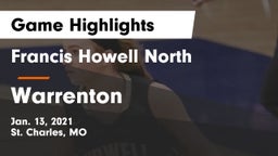 Francis Howell North  vs Warrenton  Game Highlights - Jan. 13, 2021