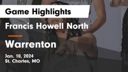 Francis Howell North  vs Warrenton  Game Highlights - Jan. 10, 2024