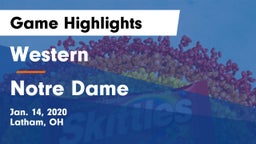 Western  vs Notre Dame  Game Highlights - Jan. 14, 2020