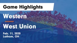 Western  vs West Union  Game Highlights - Feb. 11, 2020
