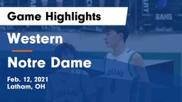 Western  vs Notre Dame  Game Highlights - Feb. 12, 2021