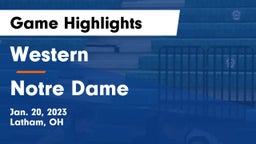 Western  vs Notre Dame  Game Highlights - Jan. 20, 2023