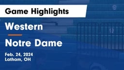 Western  vs Notre Dame  Game Highlights - Feb. 24, 2024