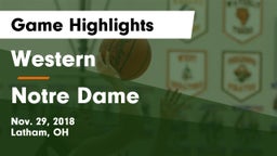 Western  vs Notre Dame  Game Highlights - Nov. 29, 2018