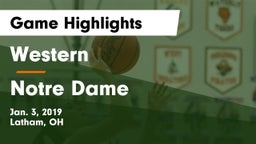 Western  vs Notre Dame  Game Highlights - Jan. 3, 2019