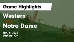 Western  vs Notre Dame  Game Highlights - Jan. 9, 2023