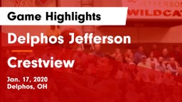Delphos Jefferson  vs Crestview  Game Highlights - Jan. 17, 2020