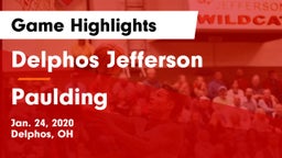 Delphos Jefferson  vs Paulding  Game Highlights - Jan. 24, 2020