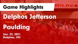 Delphos Jefferson  vs Paulding  Game Highlights - Jan. 22, 2021