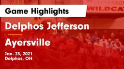Delphos Jefferson  vs Ayersville  Game Highlights - Jan. 23, 2021