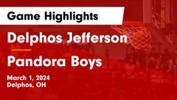 Delphos Jefferson  vs Pandora Boys Game Highlights - March 1, 2024