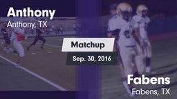 Matchup: Anthony  vs. Fabens  2016