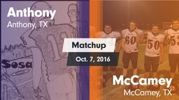 Matchup: Anthony  vs. McCamey  2016