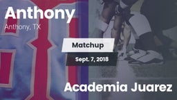Matchup: Anthony  vs. Academia Juarez 2018