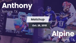 Matchup: Anthony  vs. Alpine  2018