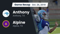 Recap: Anthony  vs. Alpine  2018