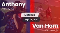 Matchup: Anthony  vs. Van Horn  2019