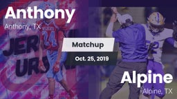 Matchup: Anthony  vs. Alpine  2019