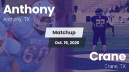 Matchup: Anthony  vs. Crane  2020