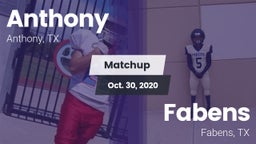 Matchup: Anthony  vs. Fabens  2020