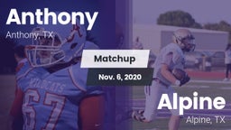 Matchup: Anthony  vs. Alpine  2020