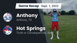 Recap: Anthony  vs. Hot Springs  2023